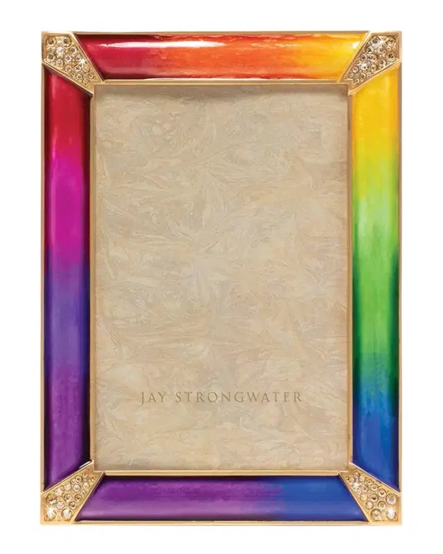 Jay Strongwater Lavinia Rainbow Enamel Picture Frame, 4" x 6"