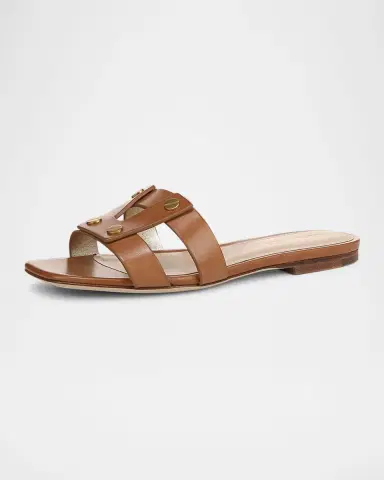 Veronica Beard Via Leather Flat Slide Sandals | Thumbnail 3 Veronica Beard Via Leather Flat Slide Sandals | Thumbnail 3