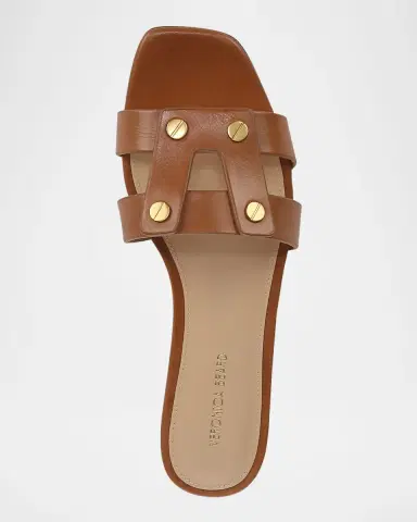 Veronica Beard Via Leather Flat Slide Sandals | Thumbnail 4 Veronica Beard Via Leather Flat Slide Sandals | Thumbnail 4