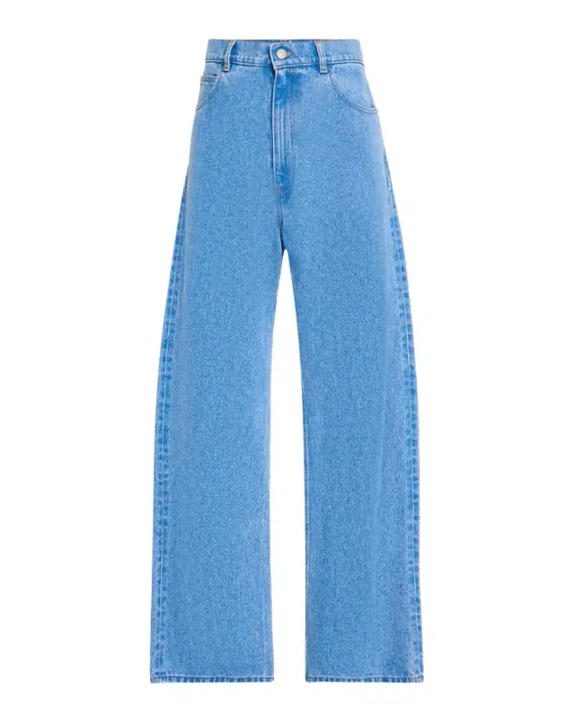 Men 's Stonewashed Wide-Leg Jeans