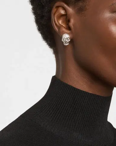 McQueen Pavé Crystal Stud Earrings | Thumbnail 2