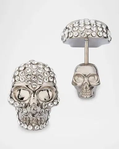 McQueen Pavé Crystal Stud Earrings | Thumbnail 3