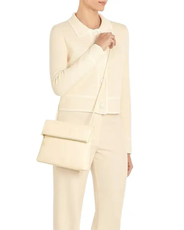 Anna Fold-Over Flap Leather Crossbody Bag