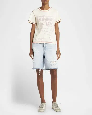 Golden Goose Journey-Print Gauze Jersey Short-Sleeve T-Shirt | Thumbnail 2 Golden Goose Journey-Print Gauze Jersey Short-Sleeve T-Shirt | Thumbnail 2