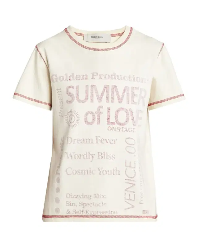 Golden Goose Journey-Print Gauze Jersey Short-Sleeve T-Shirt