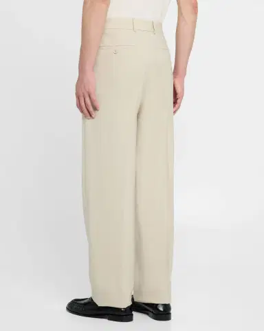 Saint Laurent Men's Pleated Wool-Silk Trousers | Thumbnail 3 Saint Laurent Men's Pleated Wool-Silk Trousers | Thumbnail 3