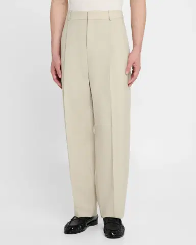 Saint Laurent Men's Pleated Wool-Silk Trousers | Thumbnail 4 Saint Laurent Men's Pleated Wool-Silk Trousers | Thumbnail 4