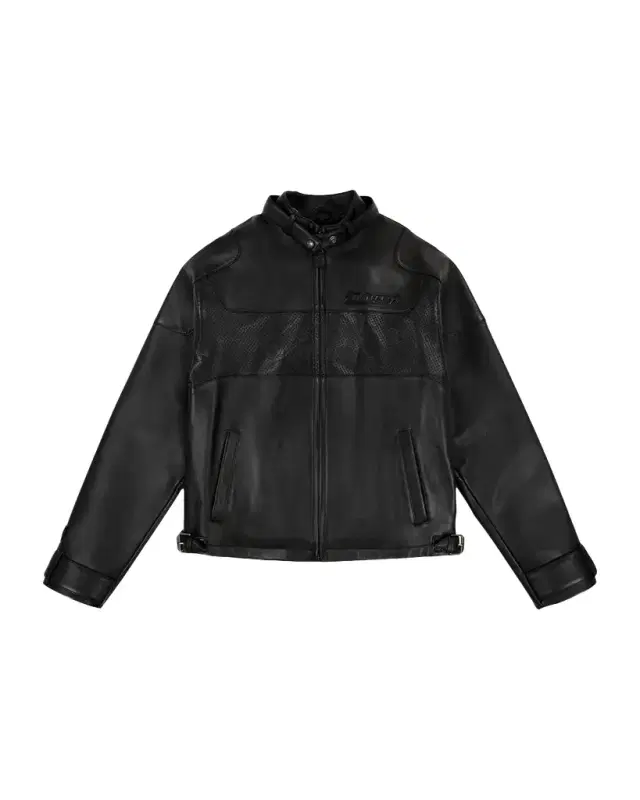 Men 's Black-Out Leather Racing Jacket