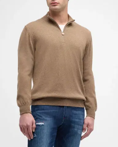 Kiton Men's Cashmere Quarter-Zip Sweater | Thumbnail 4