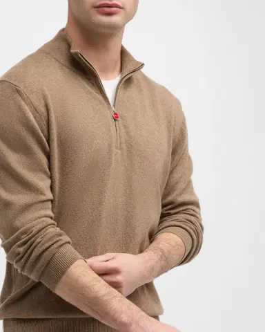 Kiton Men's Cashmere Quarter-Zip Sweater | Thumbnail 6