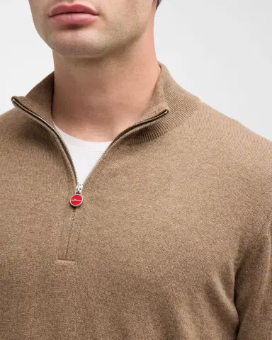 Kiton Men's Cashmere Quarter-Zip Sweater | Thumbnail 7