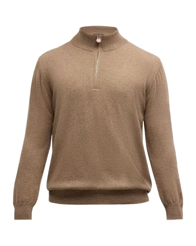 Men 's Cashmere Quarter-Zip Sweater