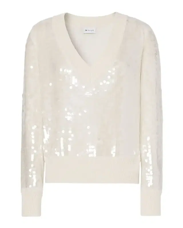 Milly Ilaria Sequin V-Neck Sweater
