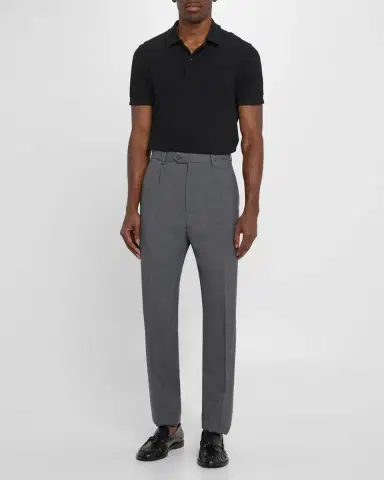 dunhill Men's Wool Single-Pleated Trousers | Thumbnail 2