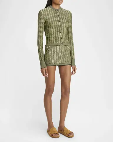 Jacquemus Marino Diamond-Knit Crewneck Cardigan | Thumbnail 2
