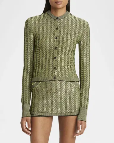 Jacquemus Marino Diamond-Knit Crewneck Cardigan | Thumbnail 4