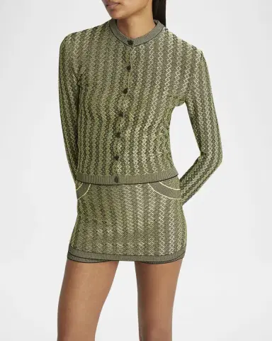 Jacquemus Marino Diamond-Knit Crewneck Cardigan | Thumbnail 5