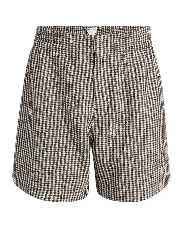 Men 's Knotted Mini-Check Shorts