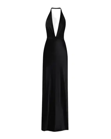 Nili Lotan Essy Plunging Halter Silk Gown | Thumbnail 1