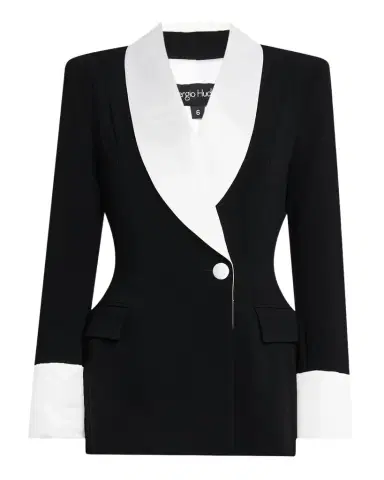 Sergio Hudson Silk Shawl-Lapel Combo Double-Breasted Blazer | Thumbnail 1 Sergio Hudson Silk Shawl-Lapel Combo Double-Breasted Blazer | Thumbnail 1