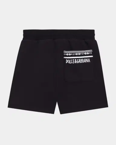 Dolce & Gabbana Boy 's Jersey Jogger Shorts W/ Rubber DG Logo | Thumbnail 2