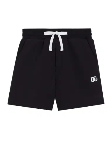 Dolce & Gabbana Boy 's Jersey Jogger Shorts W/ Rubber DG Logo | Thumbnail 1