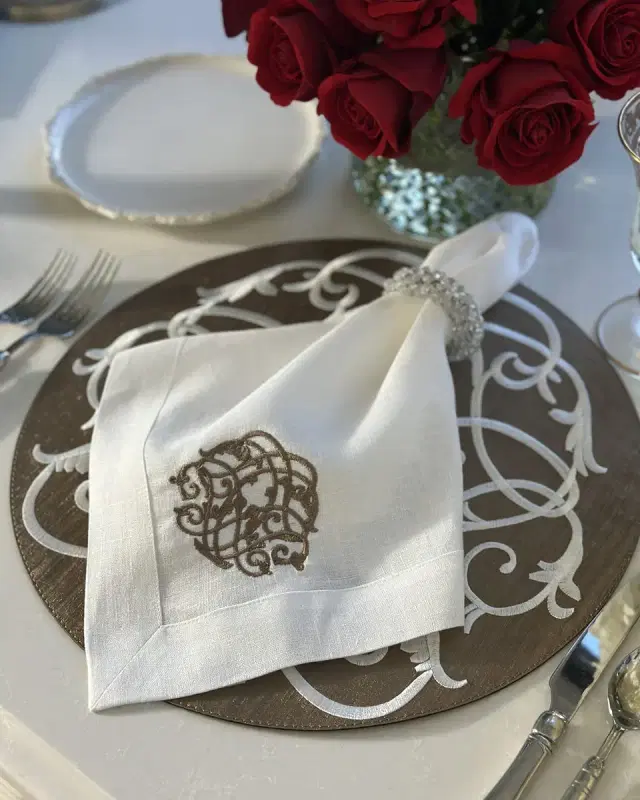 Arte Italica Baroque Embroidered Napkins, Set of 4