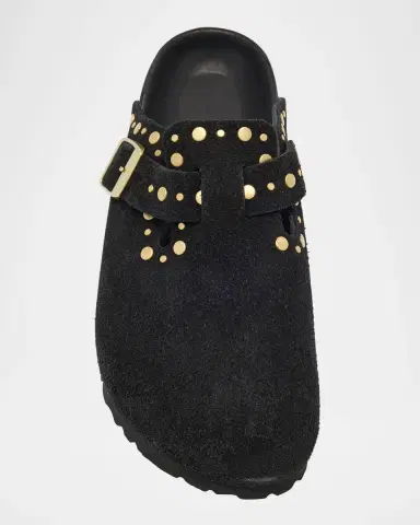 BIRKENSTOCK Boston Suede Stud Buckle Slide Clogs | Thumbnail 2