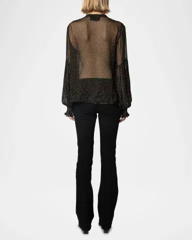Zadig & Voltaire Tandy Mousseline Sparkle Sheer Blouse | Thumbnail 2