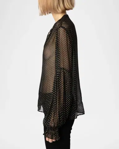 Zadig & Voltaire Tandy Mousseline Sparkle Sheer Blouse | Thumbnail 3