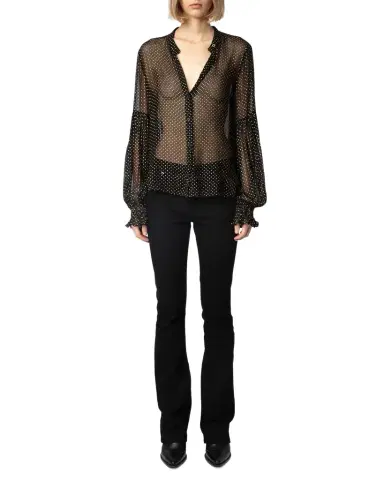 Zadig & Voltaire Tandy Mousseline Sparkle Sheer Blouse | Thumbnail 1