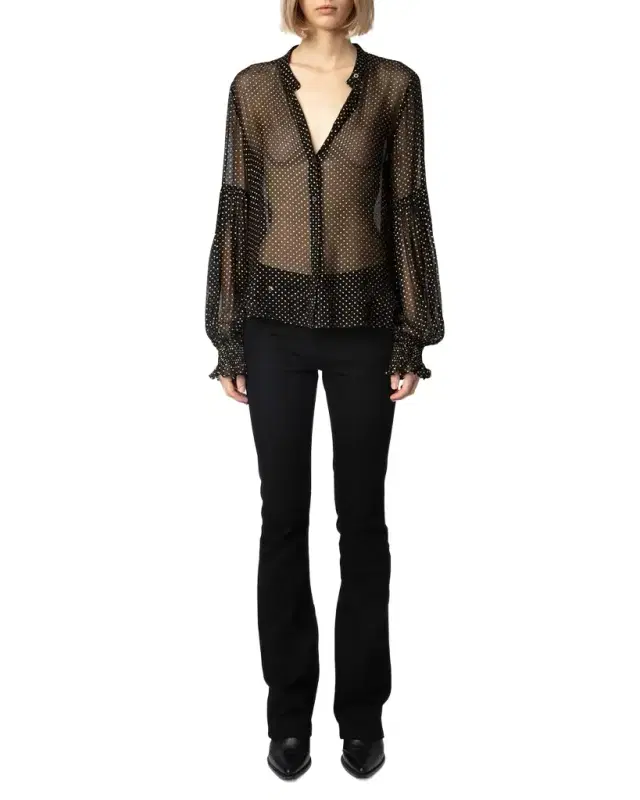 Tandy Mousseline Sparkle Sheer Blouse