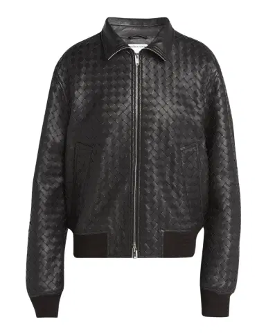 Bottega Veneta Intrecciato Leather Zipped Jacket | Thumbnail 1 Bottega Veneta Intrecciato Leather Zipped Jacket | Thumbnail 1