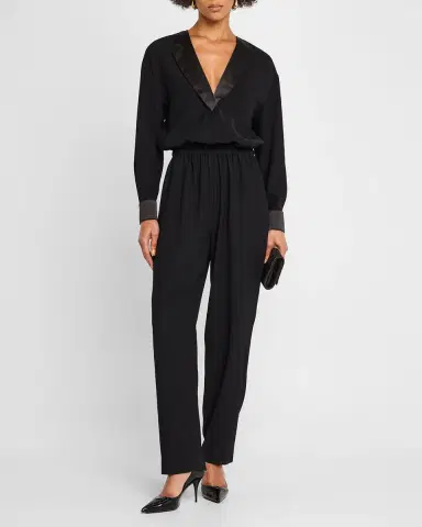 Emporio Armani Tapered Blouson Tuxedo Jumpsuit | Thumbnail 2 Emporio Armani Tapered Blouson Tuxedo Jumpsuit | Thumbnail 2