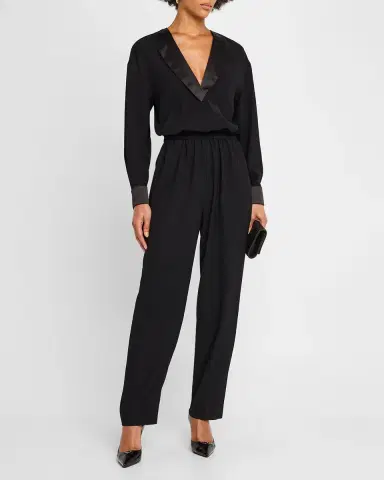 Emporio Armani Tapered Blouson Tuxedo Jumpsuit | Thumbnail 4 Emporio Armani Tapered Blouson Tuxedo Jumpsuit | Thumbnail 4