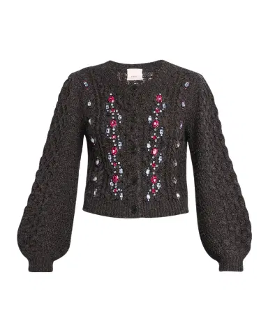 Cinq à Sept Joelle Embellished Cable-Knit Cardigan | Thumbnail 1 Cinq à Sept Joelle Embellished Cable-Knit Cardigan | Thumbnail 1