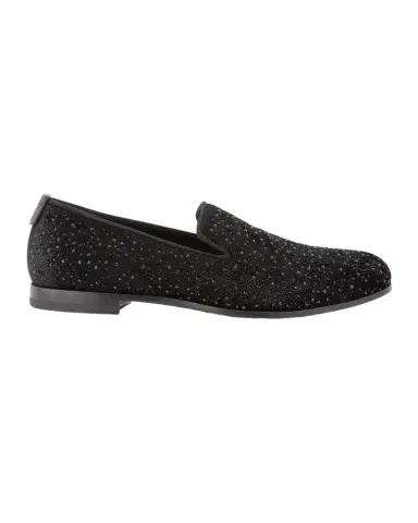 Giorgio Armani Men 's Velvet Studded Loafers | Thumbnail 1