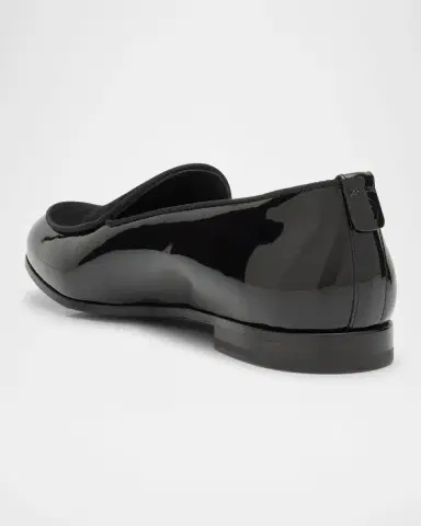Giorgio Armani Men's Leather and Velvet Loafers | Thumbnail 3