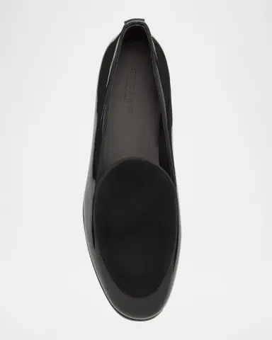 Giorgio Armani Men's Leather and Velvet Loafers | Thumbnail 5