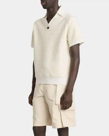 Jacquemus Men's Croc-Patterned Polo Shirt | Thumbnail 4