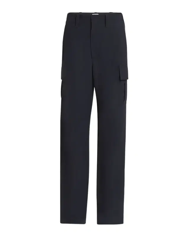 Cargo Fine Wool Wide Leg Trousers