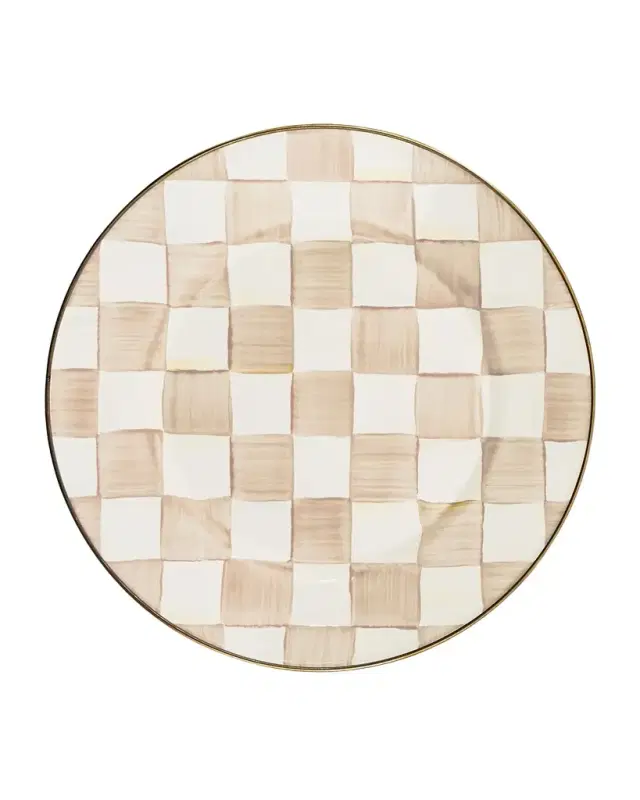MacKenzie-Childs Mocha Check Dinner Plate