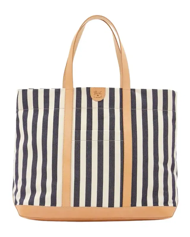 Il Bisonte Caramella Large Canvas Shopper Tote Bag