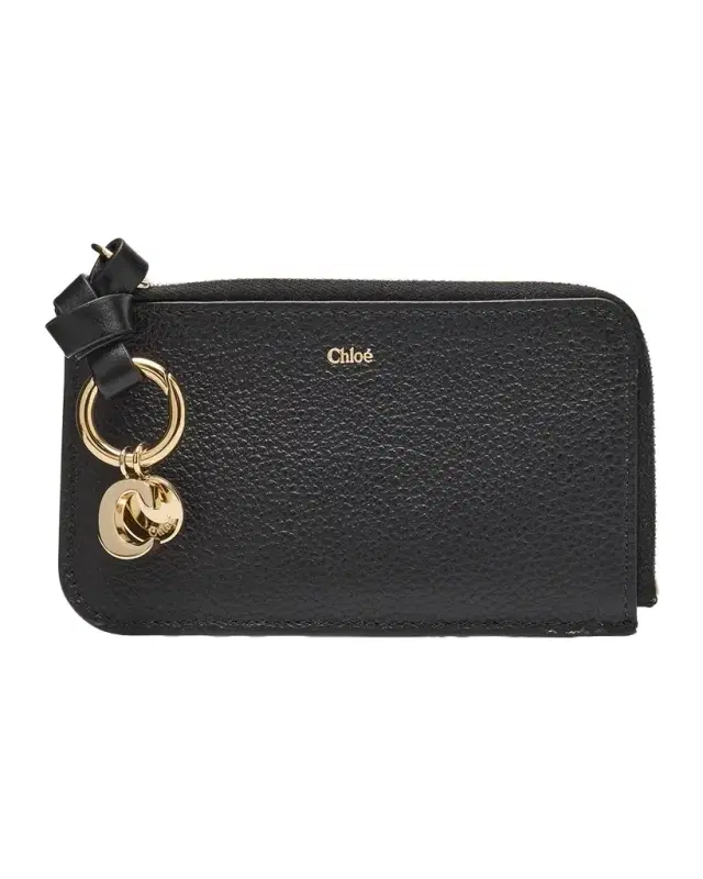 Alphabet Zip Leather Card Case