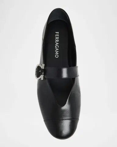 Ferragamo Nena Leather Gancio Buckle Ballerina Flats | Thumbnail 4 Ferragamo Nena Leather Gancio Buckle Ballerina Flats | Thumbnail 4