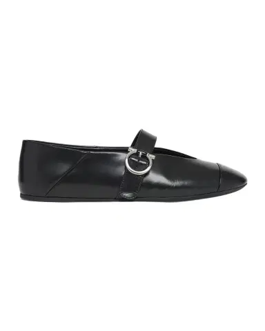 Ferragamo Nena Leather Gancio Buckle Ballerina Flats | Thumbnail 1 Ferragamo Nena Leather Gancio Buckle Ballerina Flats | Thumbnail 1