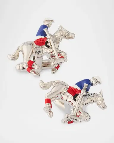 Link Up Men 's Jockey Enamel Cufflinks | Thumbnail 2