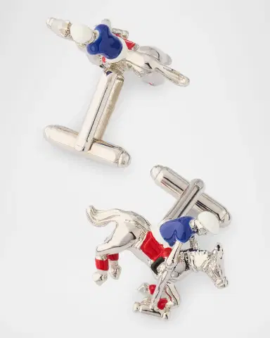 Link Up Men 's Jockey Enamel Cufflinks | Thumbnail 3