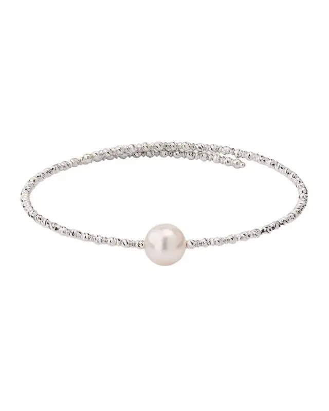18K White Gold Akoya Pearl Wrap Bracelet