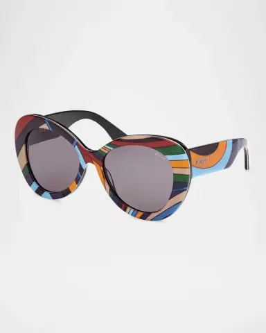 Pucci Round Acetate Sunglasses | Thumbnail 2 Pucci Round Acetate Sunglasses | Thumbnail 2